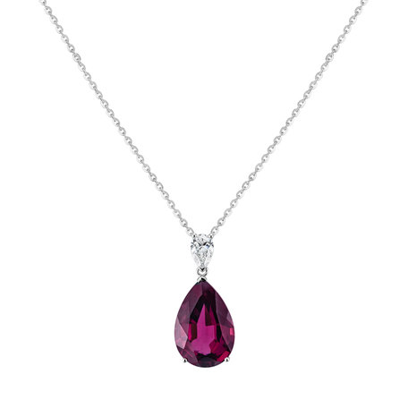 Diamond necklace with Rhodolite Talyra