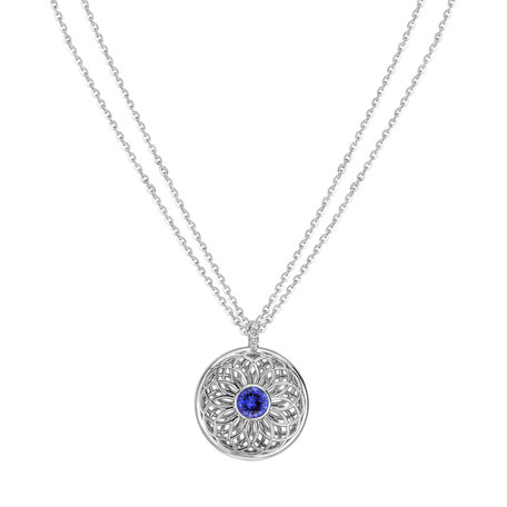 Diamond necklace with Tanzanite Sphere of Light