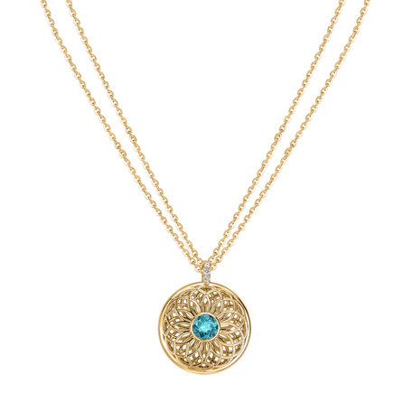 Diamond necklace with Apatite Sphere of Light