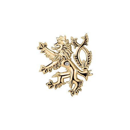 Brooch with diamond Heraldic Lion