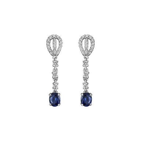 Diamond earrings with Sapphire Comet