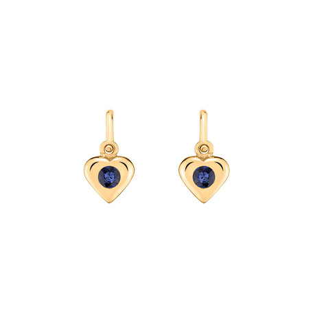 Children's earrings with Sapphire Eternal Love