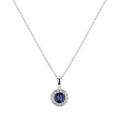 Diamond pendant with Sapphire Sapphire Eye