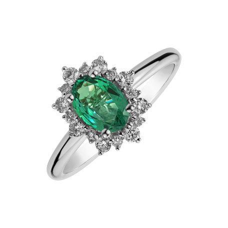 Diamond ring with Emerald Secret Glow