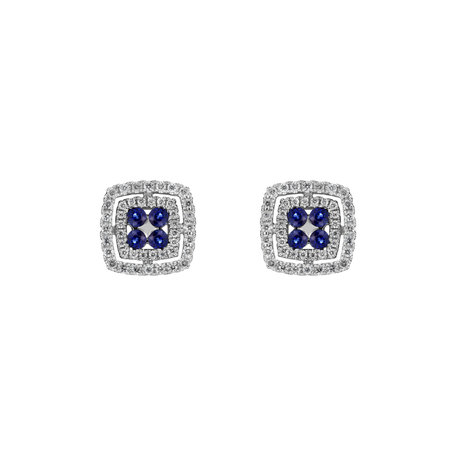 Diamond earrings and Sapphire Majestic Radiance