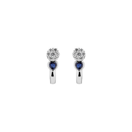 Diamond earrings with Sapphire Darcey