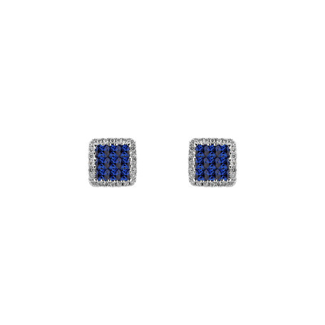 Diamond earrings and Sapphire Nisesh