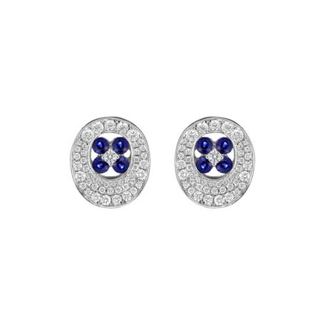 Diamond earrings and Sapphire Tatjana