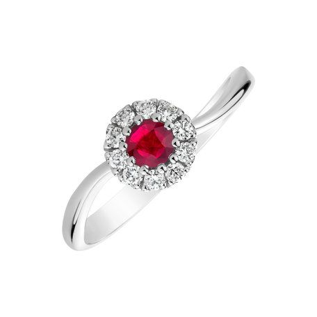 Diamond ring with Ruby Ravenna