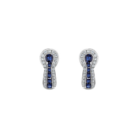 Diamond earrings and Sapphire Dark Bella