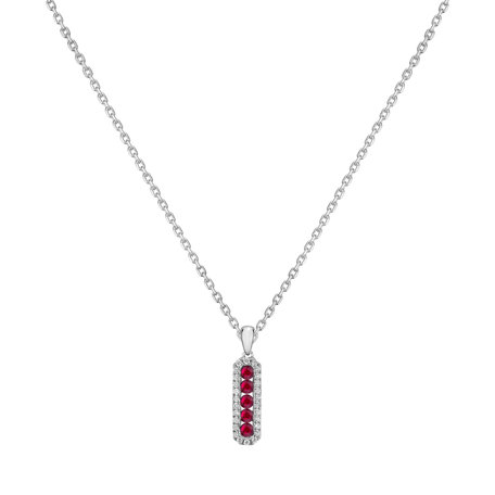 Diamond pendant with Ruby Gia