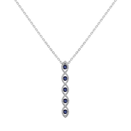 Diamond pendant with Sapphire Stones of Romance