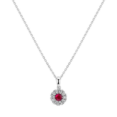 Diamond pendant with Ruby Erona