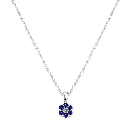 Diamond pendant with Sapphire Fancy Daisy