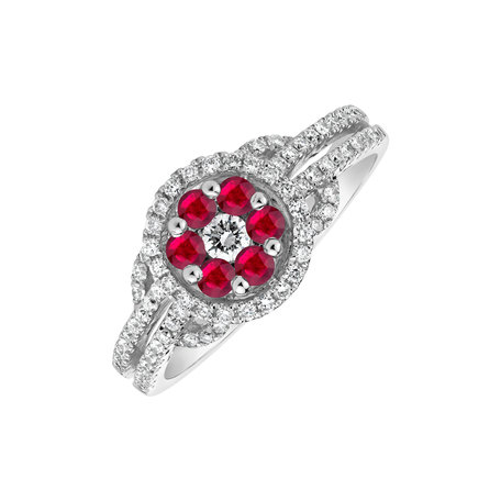 Diamond ring with Ruby Priscilla