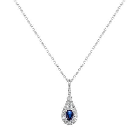 Diamond pendant with Sapphire Tear Core