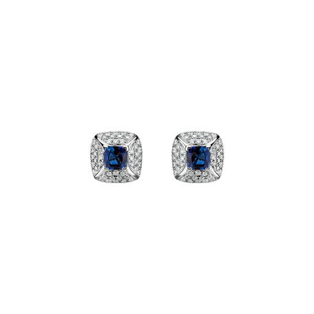 Diamond earrings with Sapphire Princess Nathalie