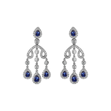 Diamond earrings and Sapphire Teagan