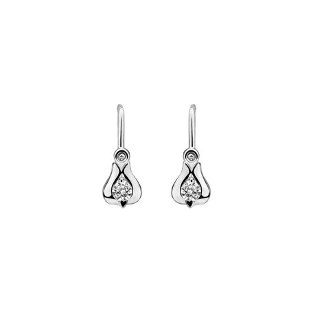 Children's diamond earrings Open Flower