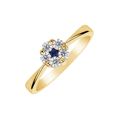 Diamond ring with Sapphire Midnight Fantasy