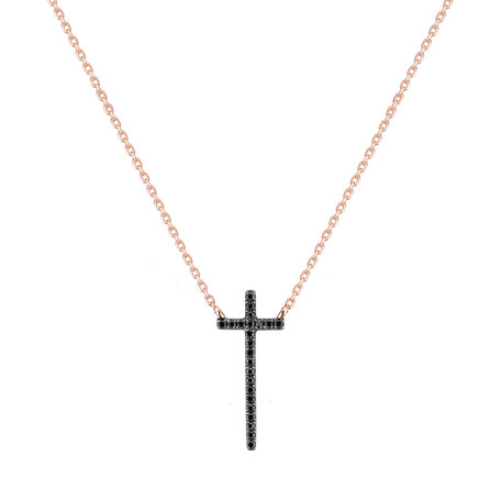 Diamond necklace Black Cross