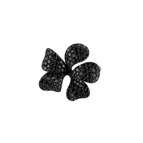 Brooch with black diamonds Floral Sin