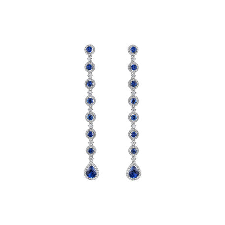 Diamond earrings with Sapphires Mephisto Ribbon