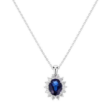 Diamond pendant with Sapphire Princess Sparkle