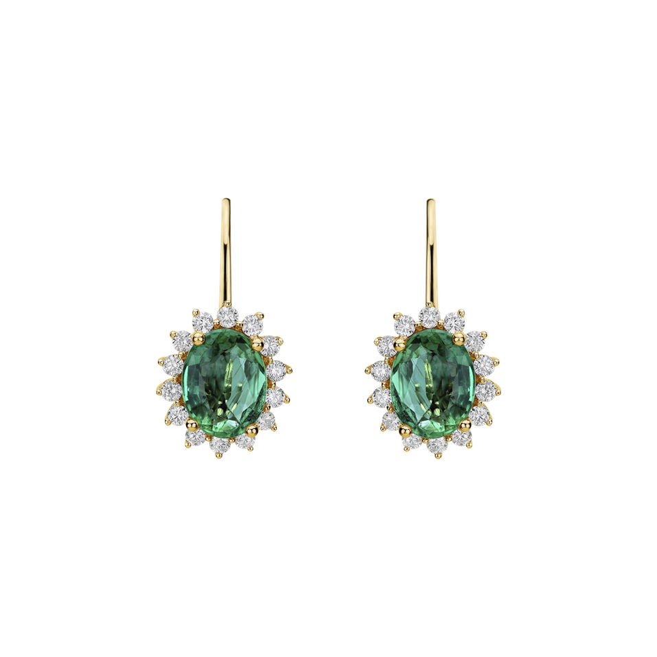 Diamond earrings with Emerald Princess Sparkle