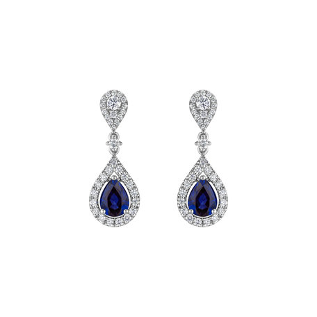 Diamond earrings with Sapphire Lavish Feeling