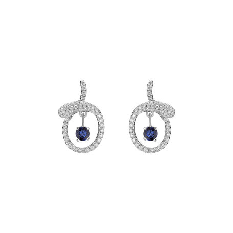 Diamond earrings with Sapphire Khloe