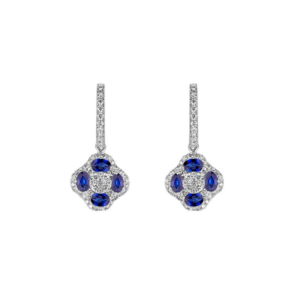 Diamond earrings and Sapphire Sage