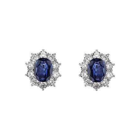 Diamond earrings with Sapphire Moon Witchery