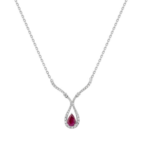 Diamond necklace with Ruby Shine Courier