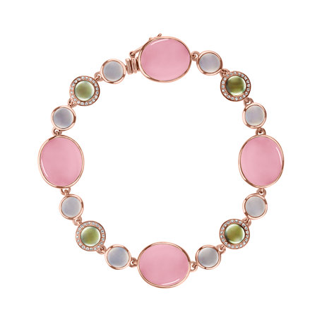 Diamond bracelet with gemstone Spring Breeze