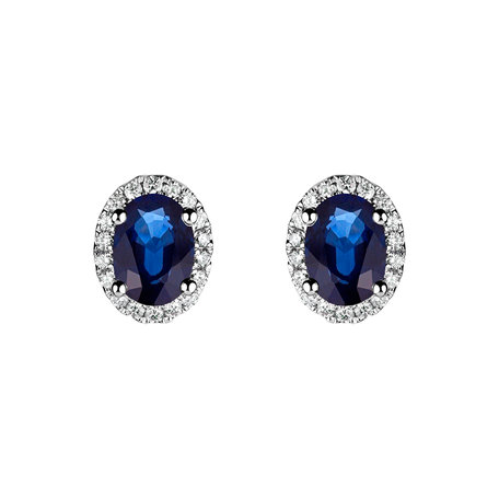 Diamond earrings with Sapphire Imperial Allegory