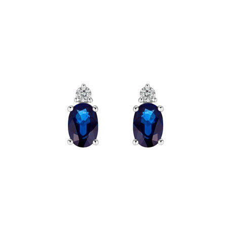 Diamond earrings with Sapphire Fancy Planet