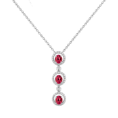 Diamond necklace with Ruby Gem Harmony