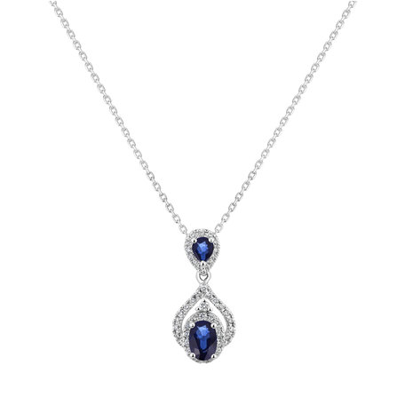 Diamond pendant with Sapphire Mysterious Planet