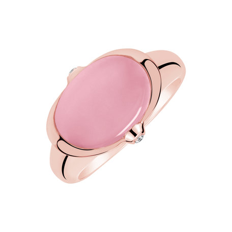 Diamond ring with Rose Quartz Mistress Symphony