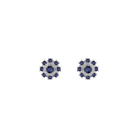 Diamond earrings and Sapphire Euphoria Bloom