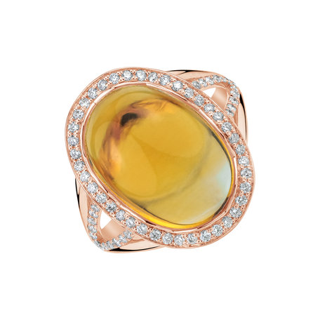 Diamond ring with Citrine Posh Witchery