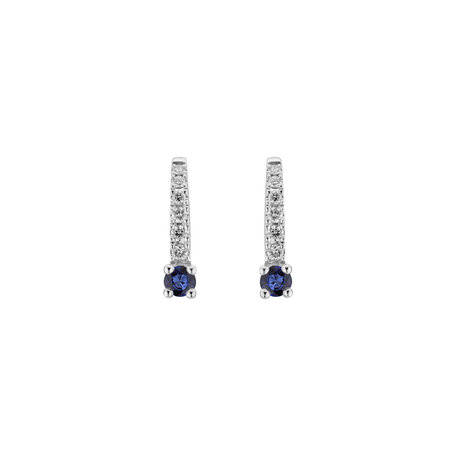 Diamond earrings with Sapphire Fairytale Gentility