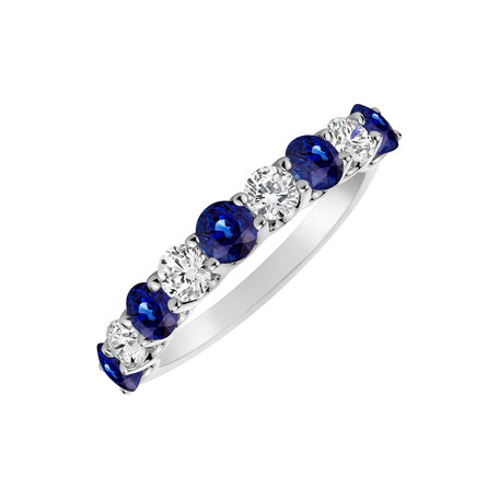 Diamond ring with Sapphire Galaxy