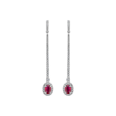 Diamond earrings with Ruby Jewel Fall
