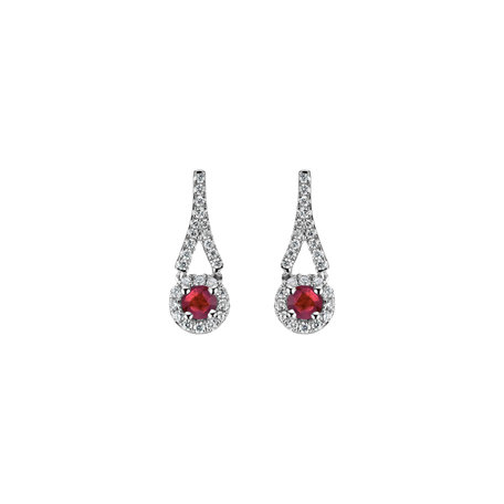 Diamond earrings with Ruby Ruby Tears