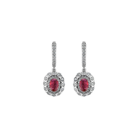 Diamond earrings with Ruby Darenis