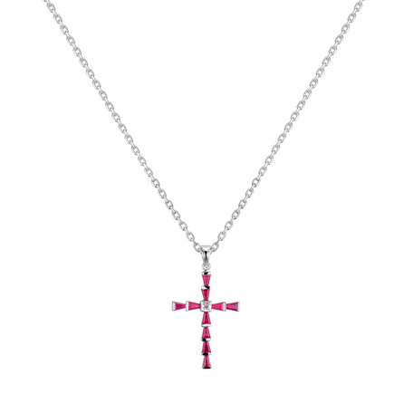 Diamond pendant with Ruby Cross of Hope