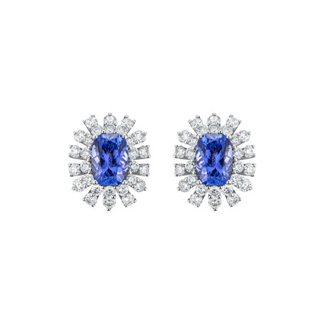 Diamond earrings with Tanzanite Twilight Blossoms