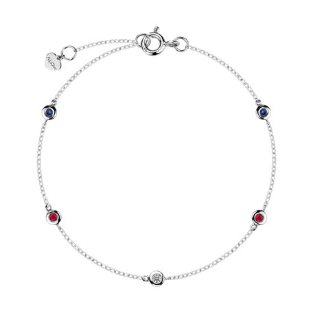 Diamond bracelet with Sapphire and Ruby Dots